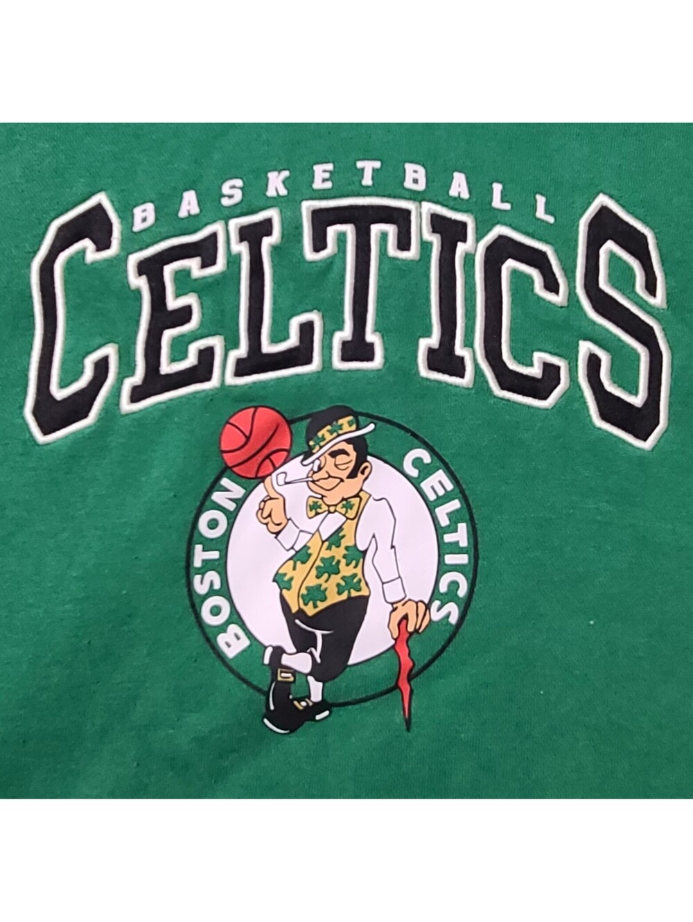 NBA Boston Celtics Fleece Hoodie Mens Sz XL Green Atlantic Division Embroidered